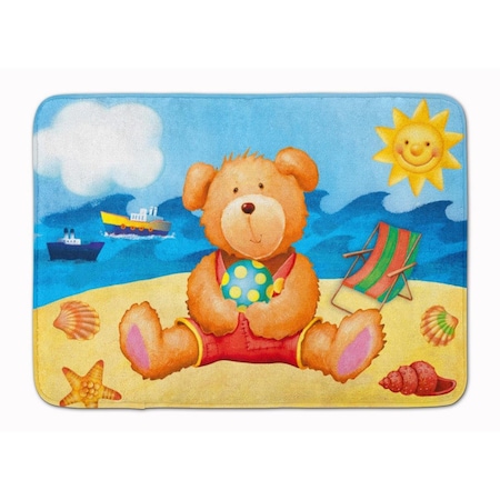 Carolines Treasures Teddy Bear on the Beach Machine Washable Memory Foam Mat APH0088RUG